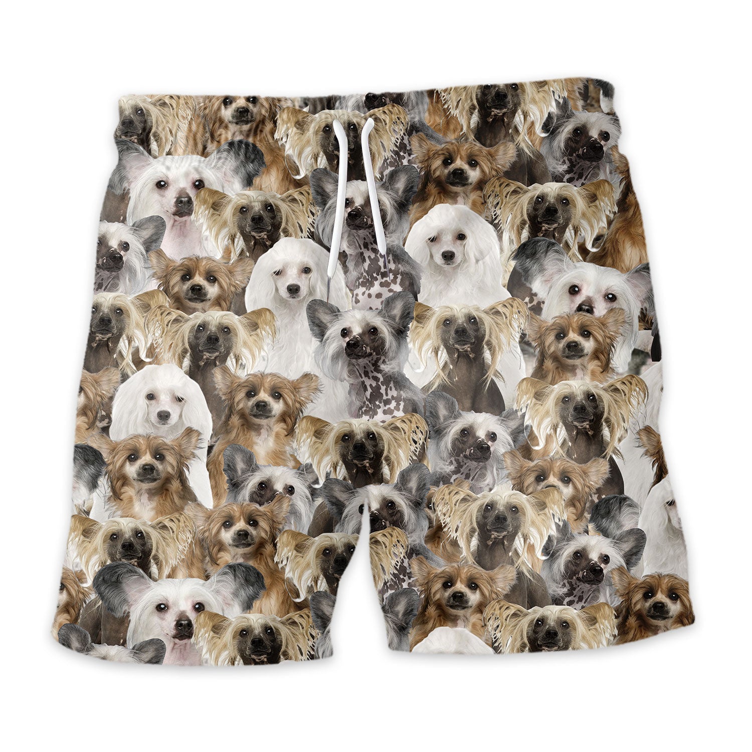 Chinese Crested Dog Full Face Hawaiian Shirt & Short