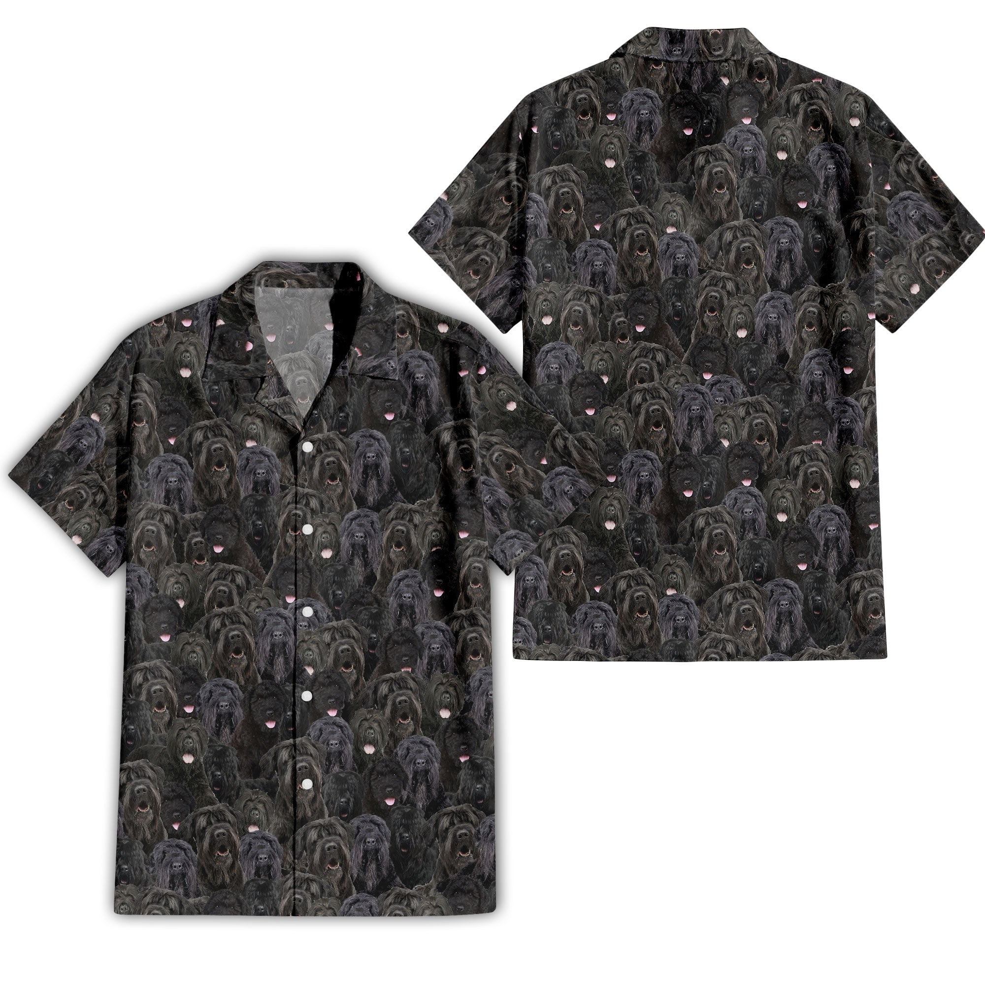 Black Russian Terrier Full Face Hawaiian Shirt & Short