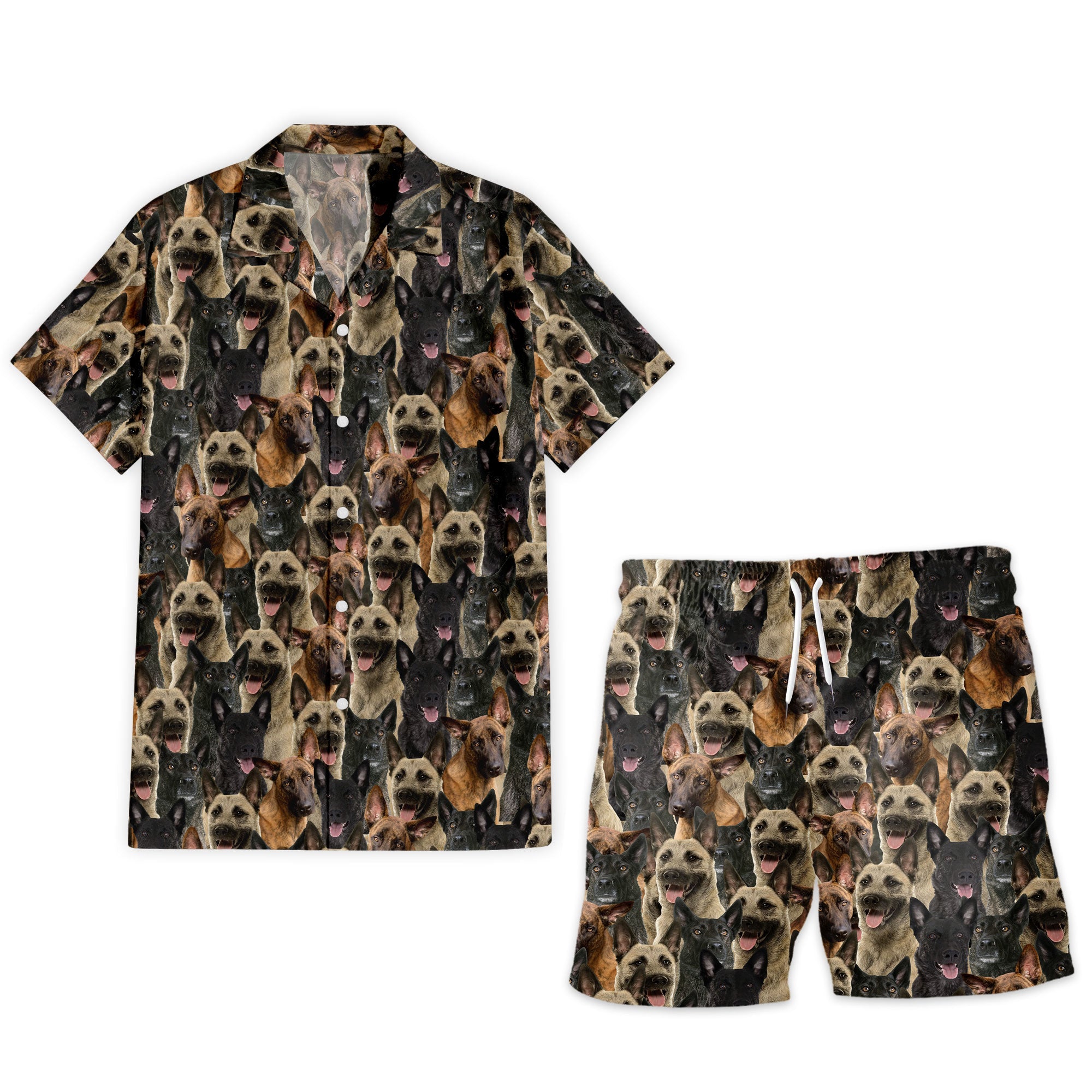 Dutch Shepherd Full Face Hawaiian Shirt & Short