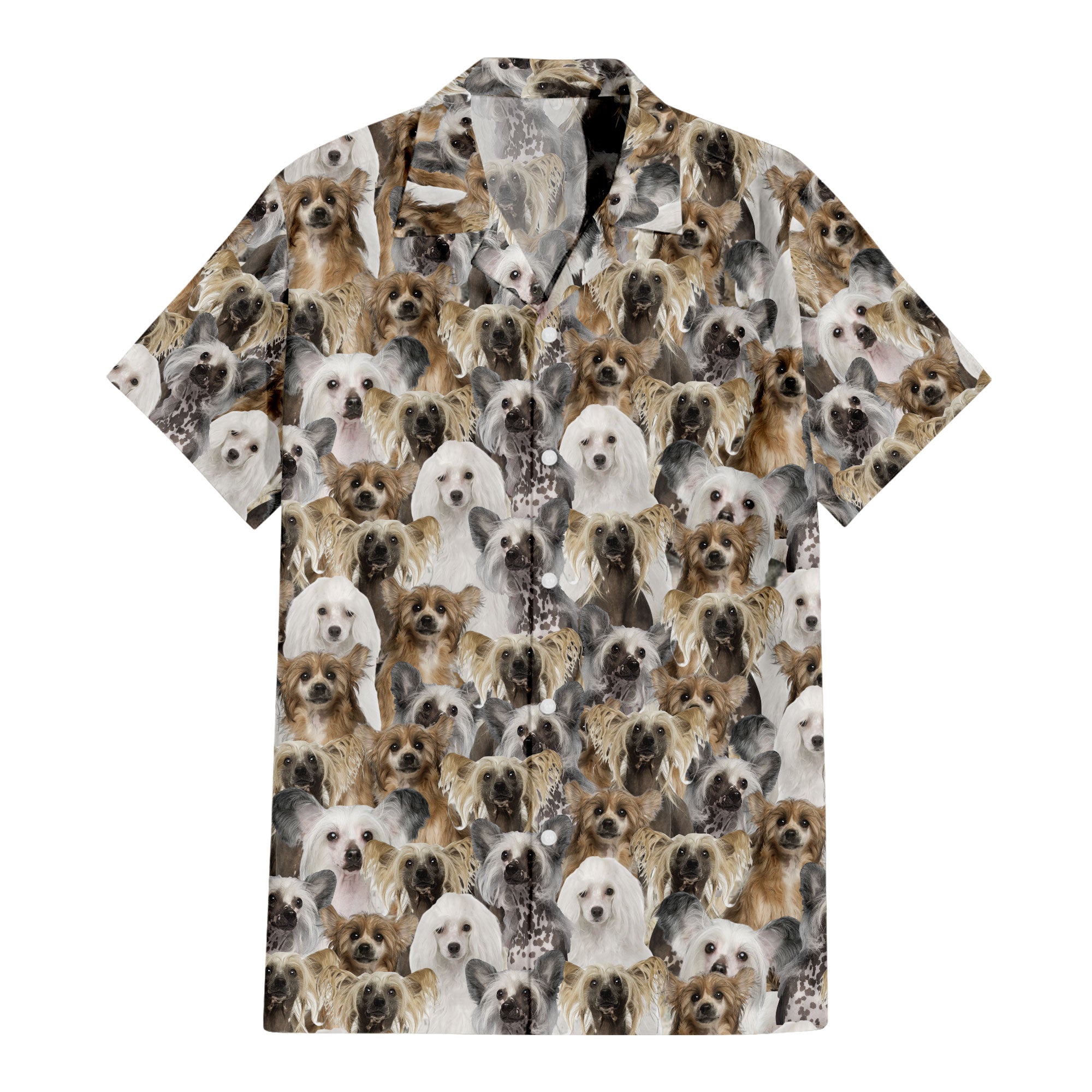 Chinese Crested Dog Full Face Hawaiian Shirt & Short