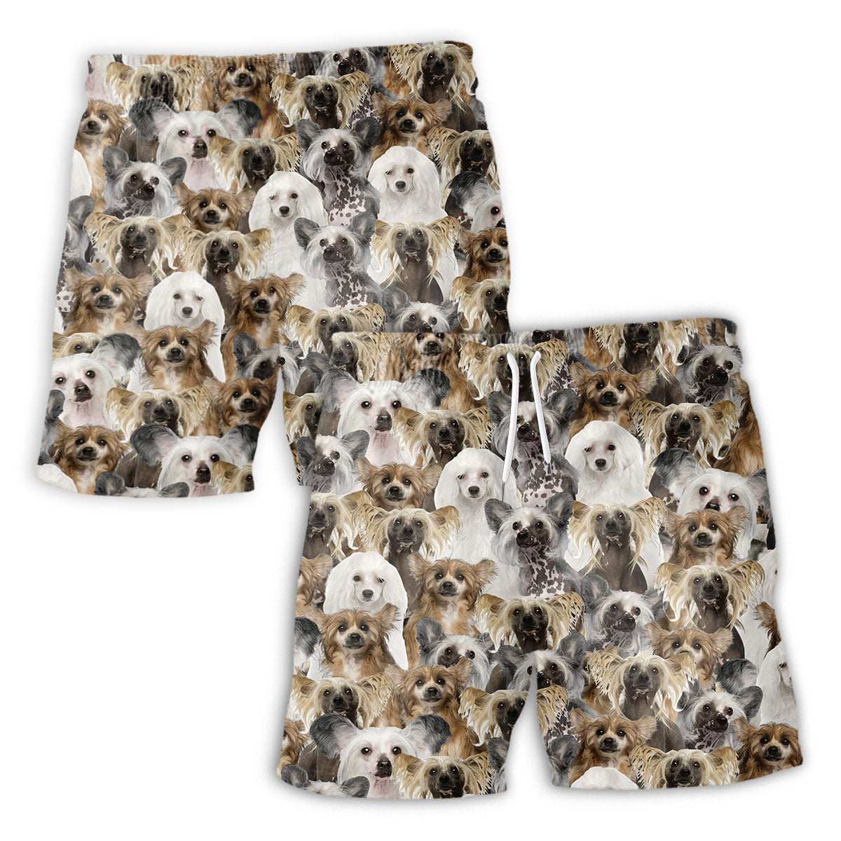 Chinese Crested Dog Full Face Hawaiian Shirt & Short