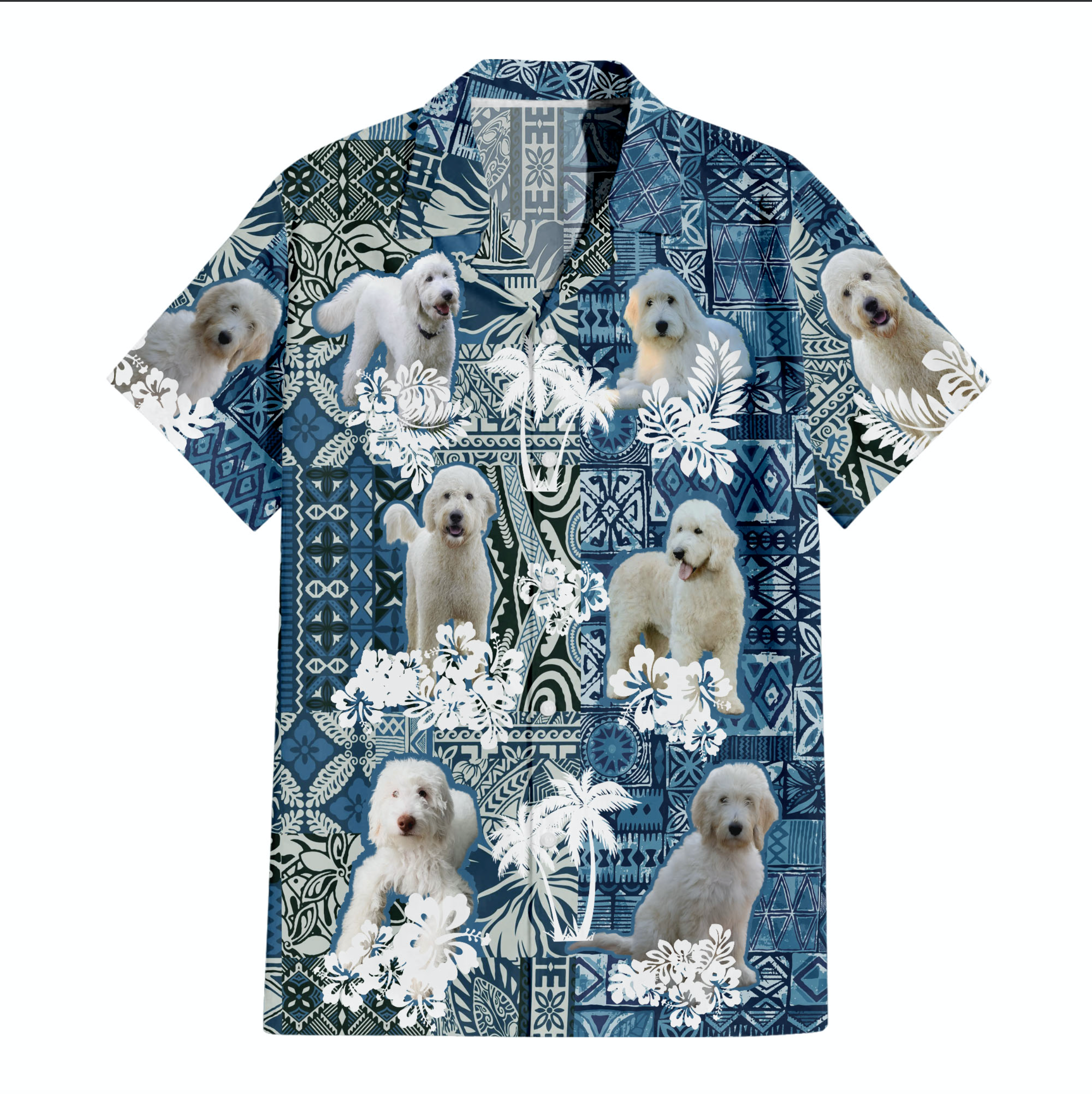 White Goldendoodle Hawaiian Shirt TD01