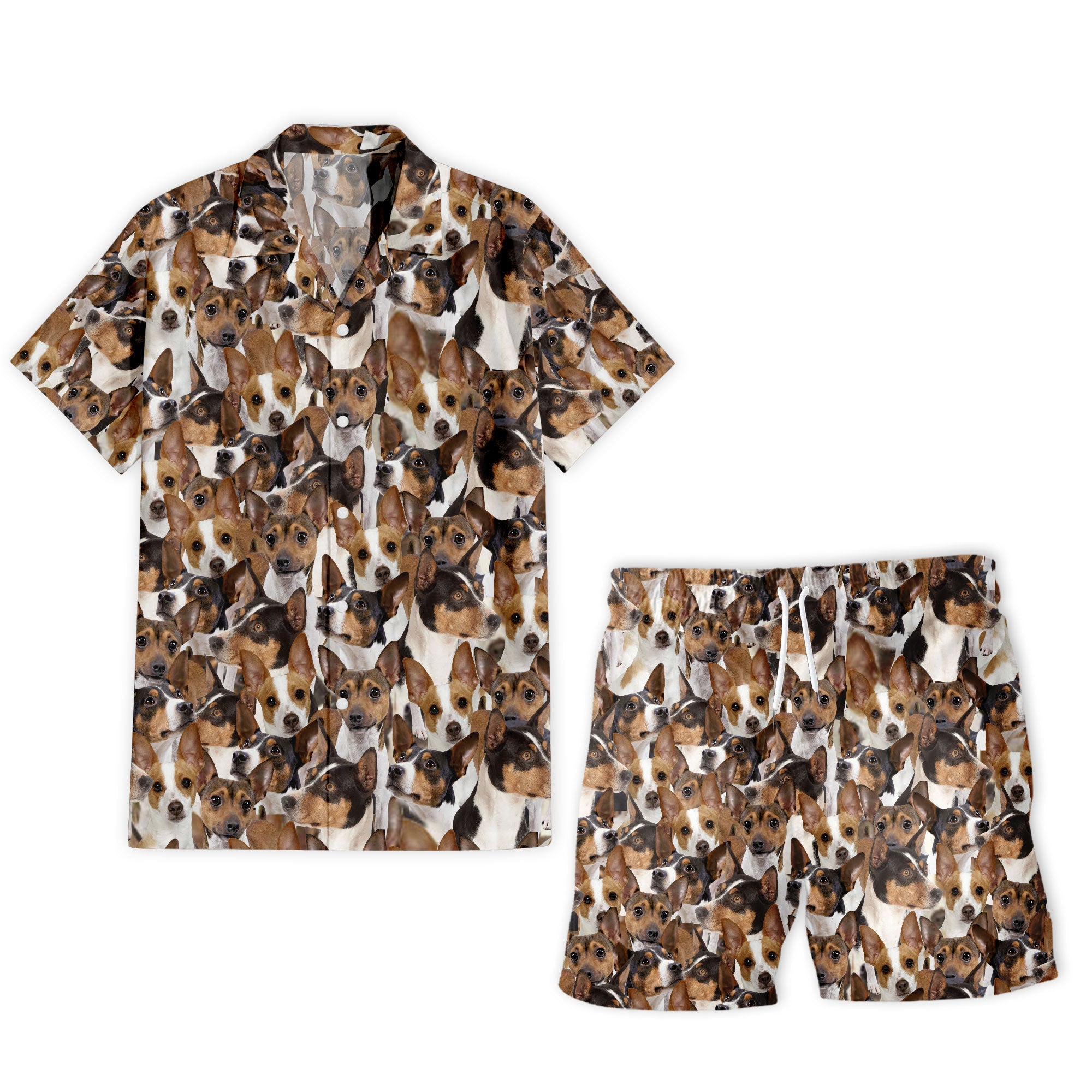 Rat Terrier Full Face Hawaiian Shirt & Short
