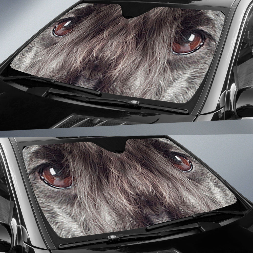 Cesky Terrier Eyes Car Sun Shade 94