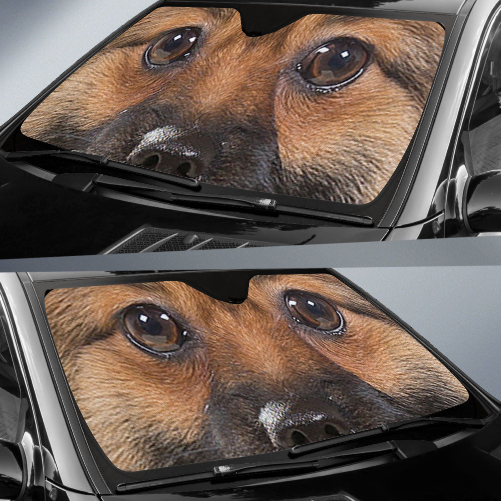 Keeshond Eyes Car Sun Shade 94