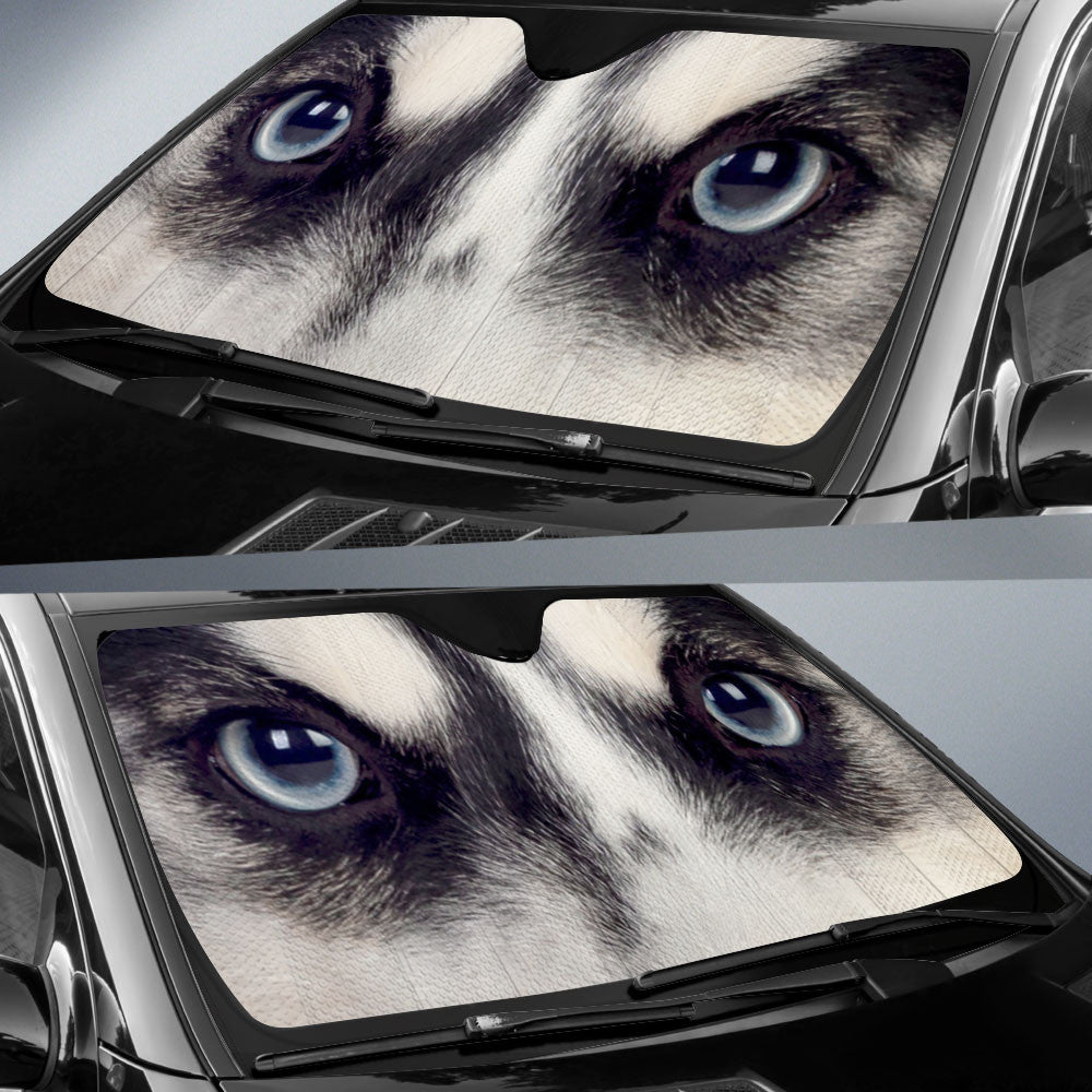 Siberian Husky Eyes Car Sun Shade 94