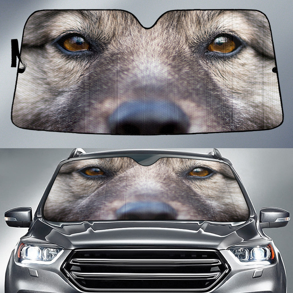 Keeshond Eyes Car Sun Shade 94