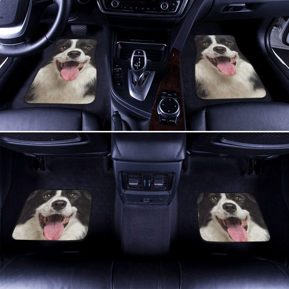Border Collie Dog Funny Face Car Floor Mats 119
