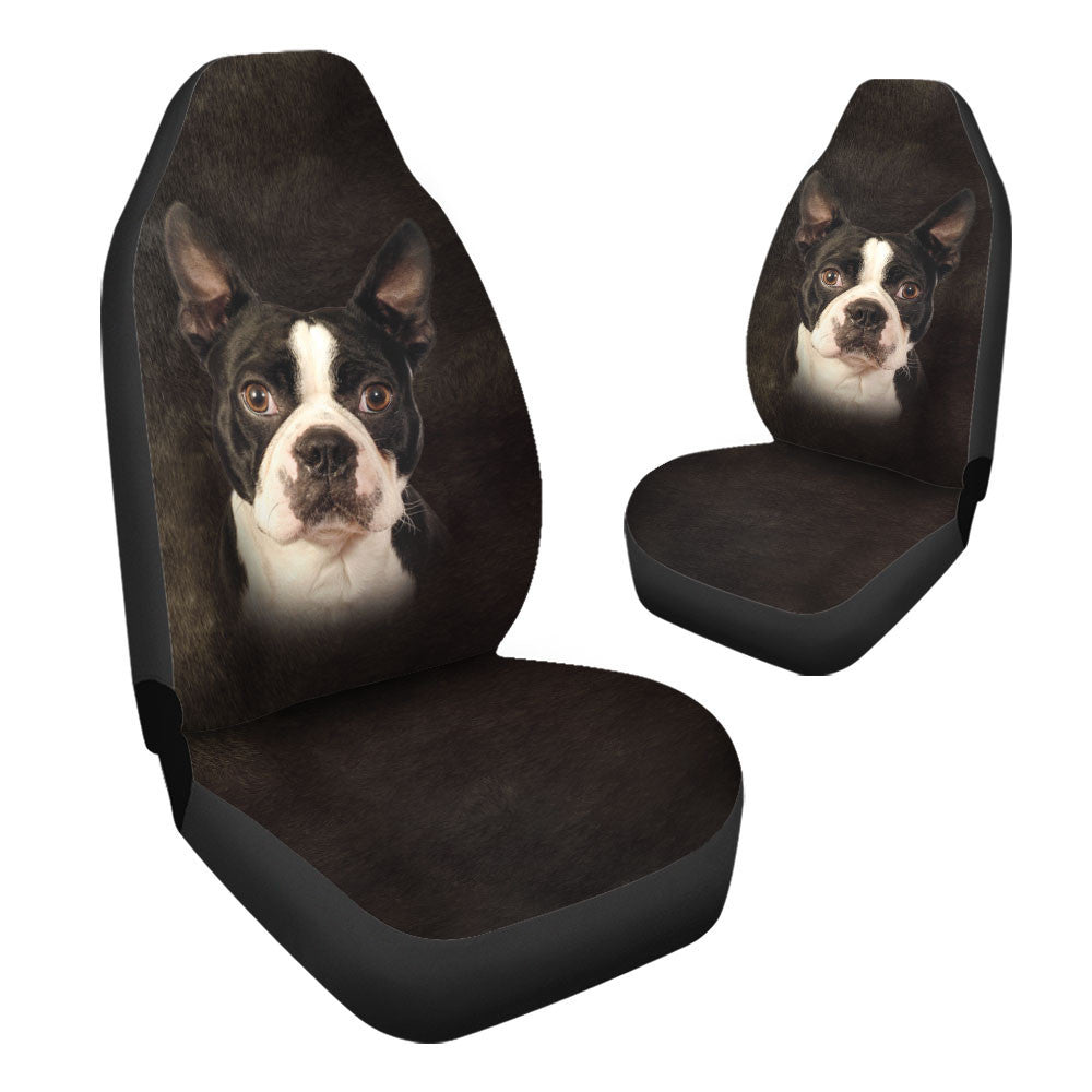 Boston Terrier Dog Funny Face Car Seat Covers 120