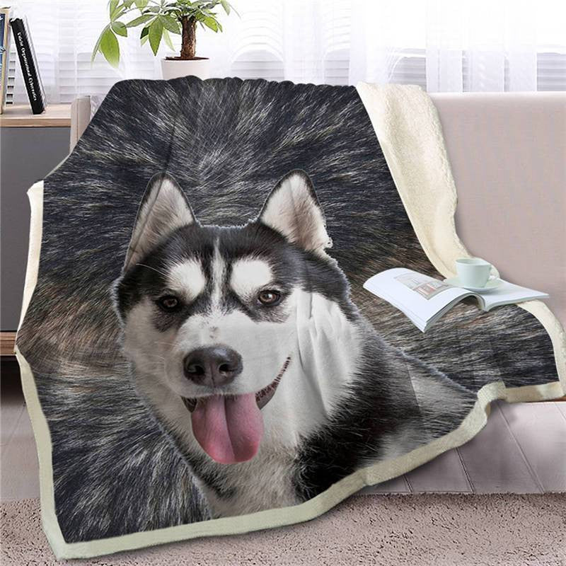 Alaskan Malamute Face Blanket