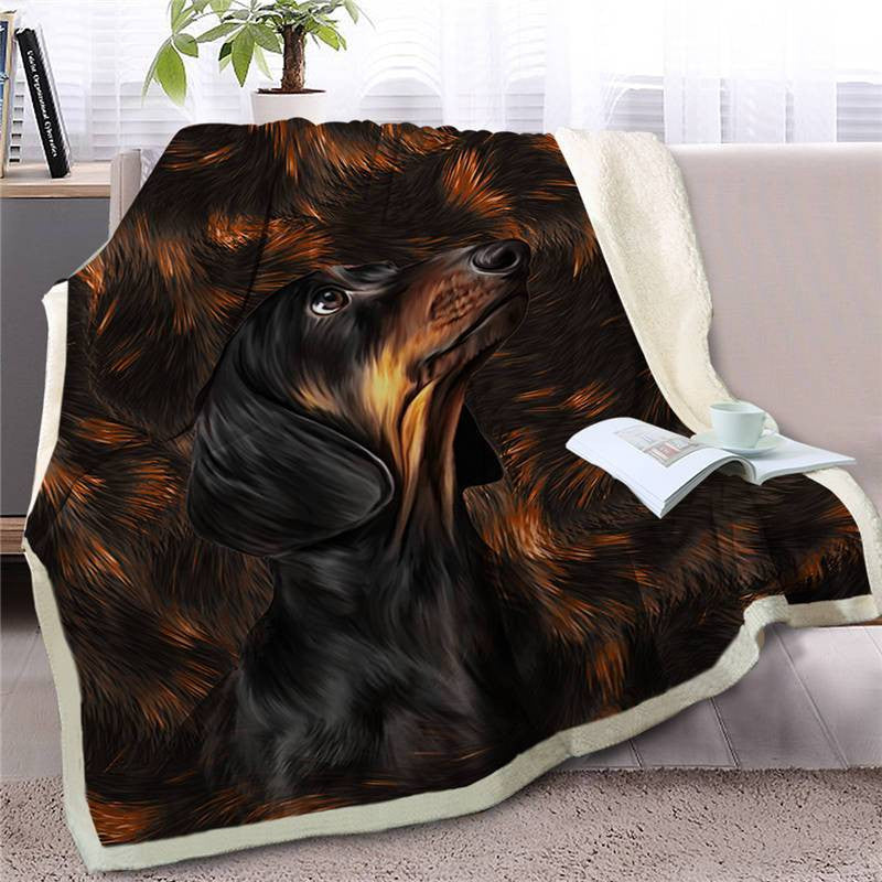 Dachshund Face Blanket