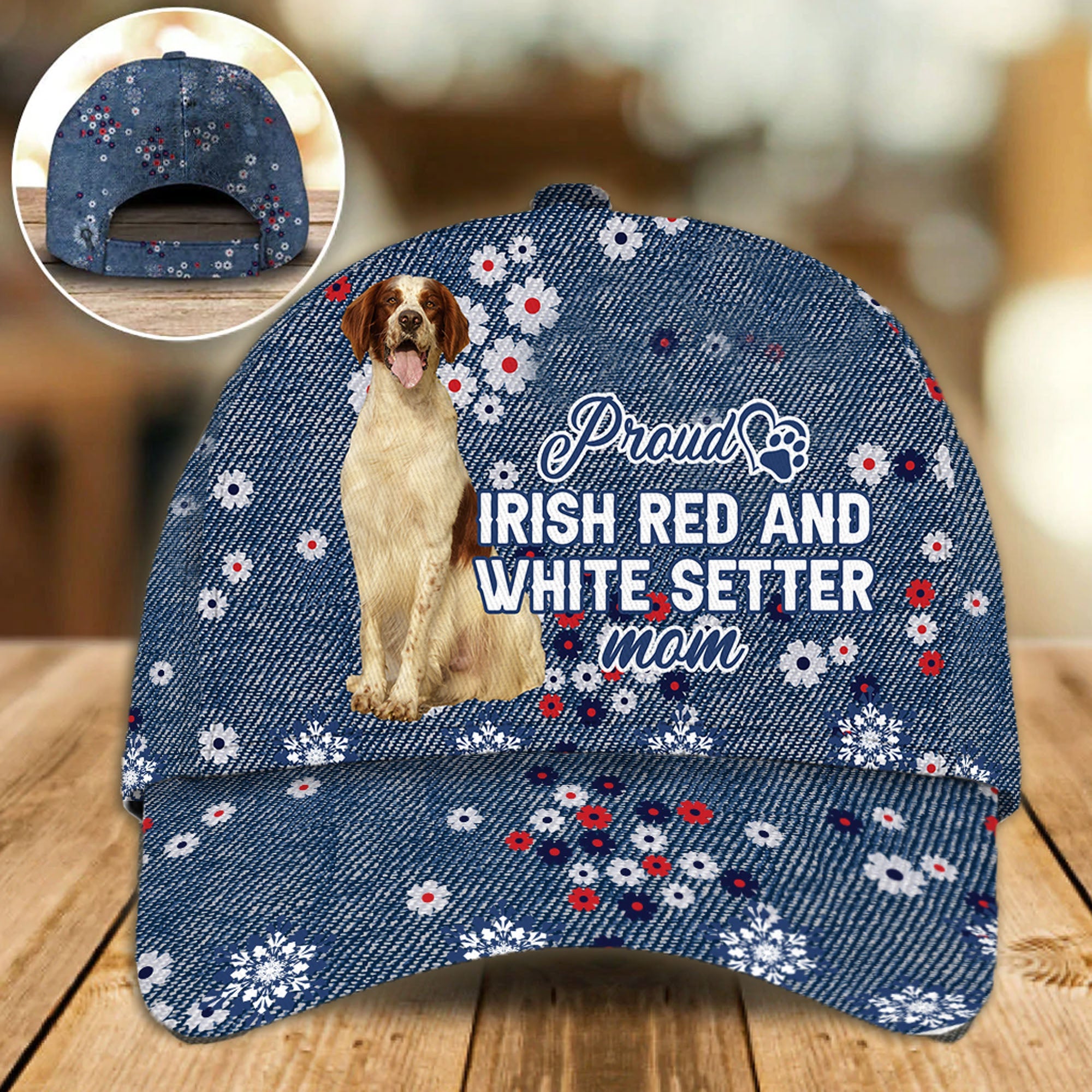 IRISH RED AND WHITE SETTER - PROUD MOM - CAP - Animals Kind