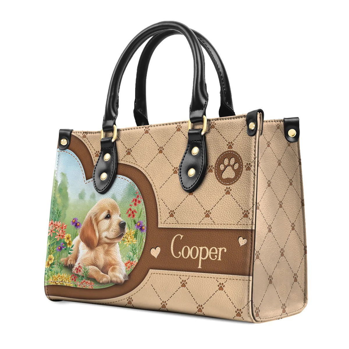 Golden Retriever Lover Leather Bag