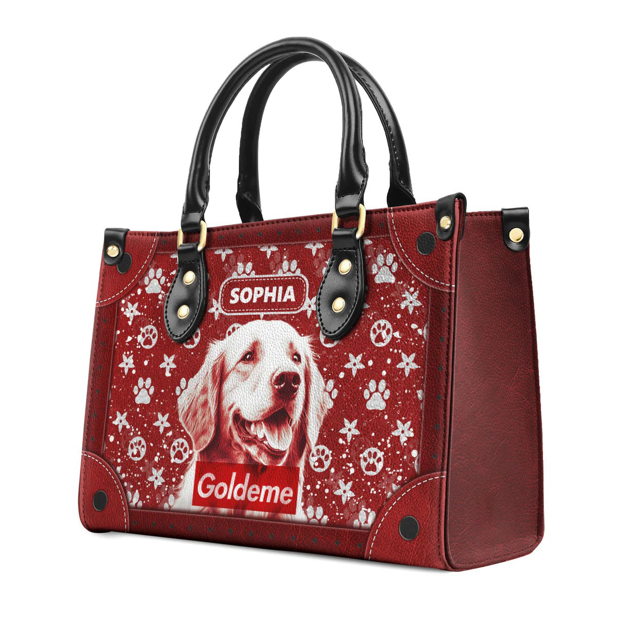 Goldeme Red Light Golden Leather Bag