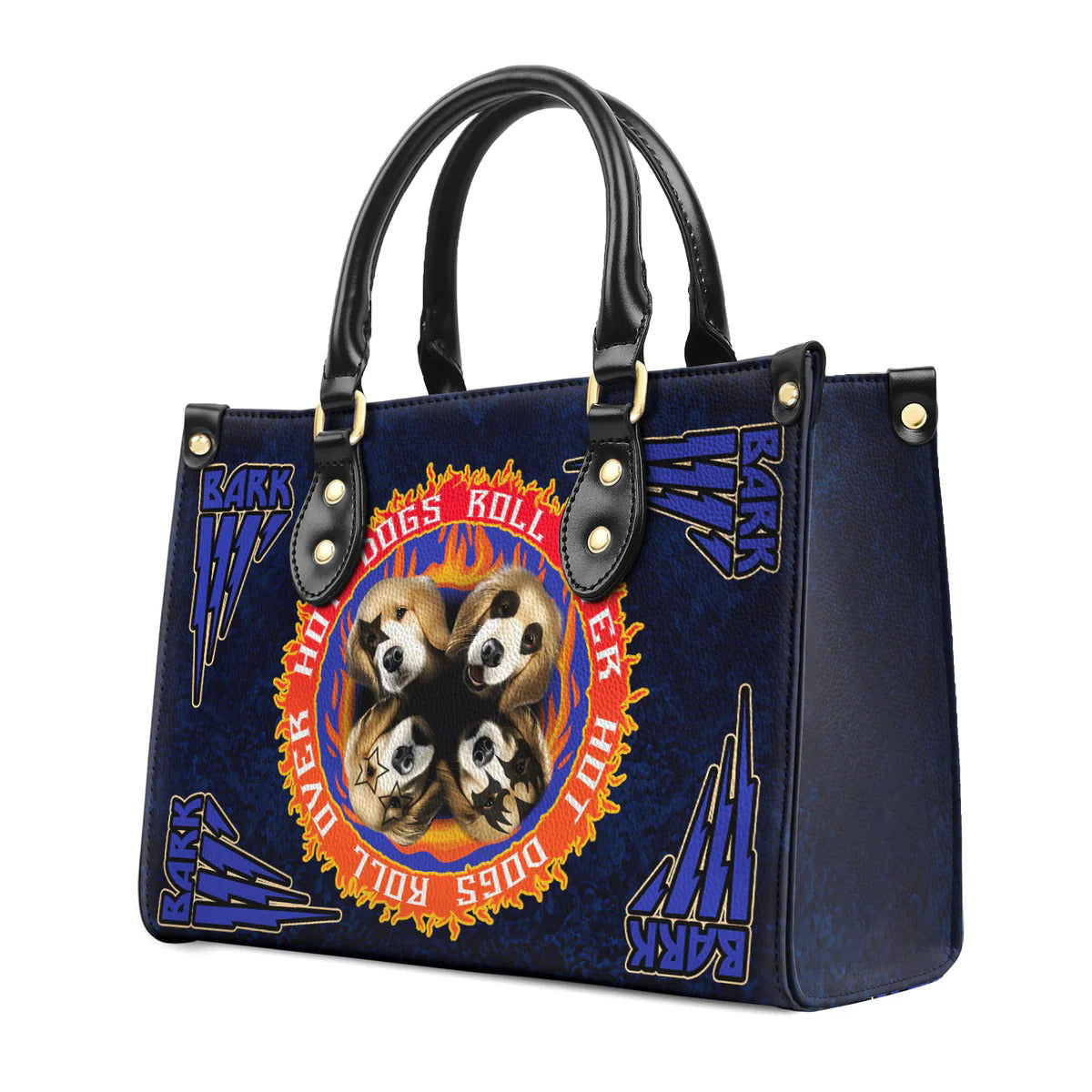 Golden Bark Hot Dogs Roll Over Leather Bag