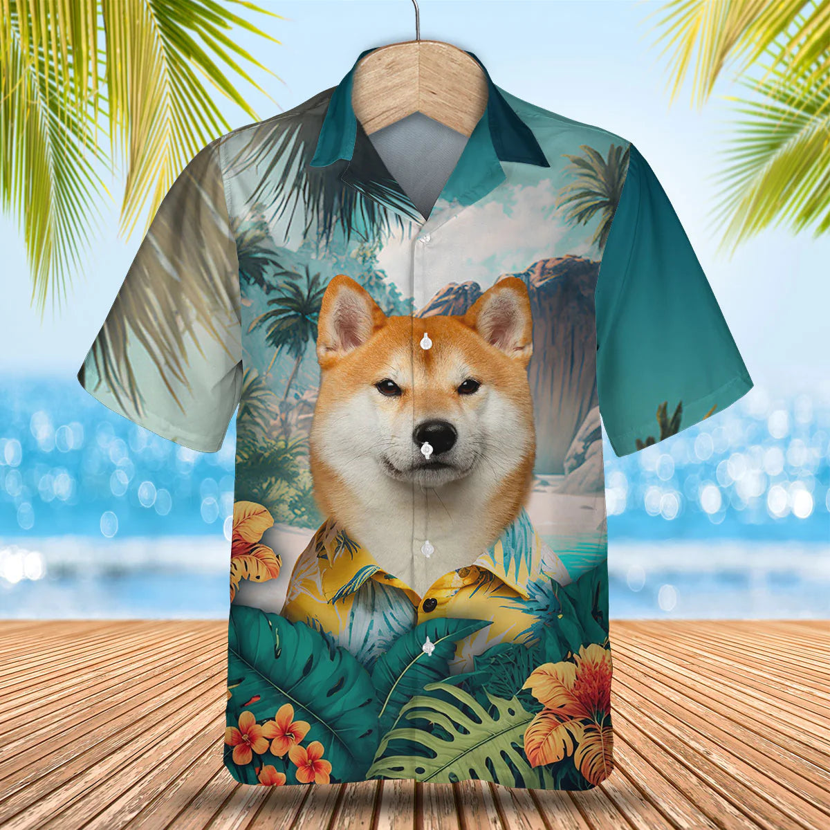 Shiba Inu - 3D Tropical Hawaiian Shirt