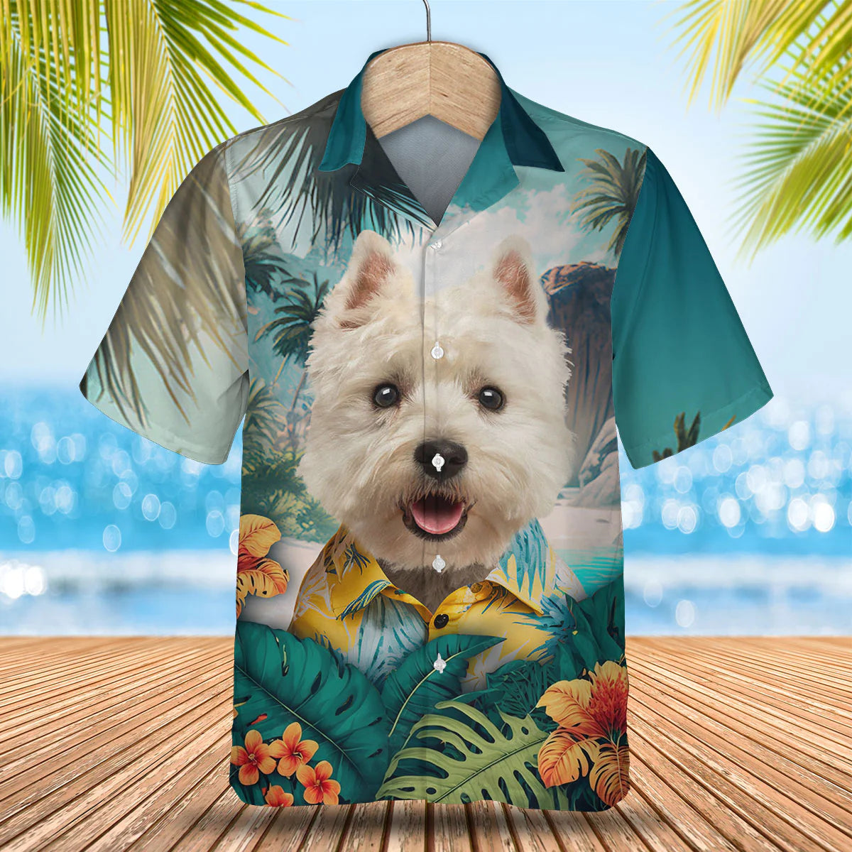 West Highland White Terrier - 3D Tropical Hawaiian Shirt