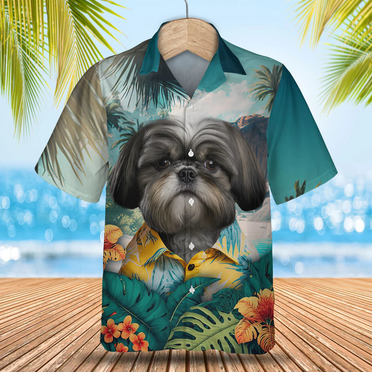 Shih Tzu - 3D Tropical Hawaiian Shirt