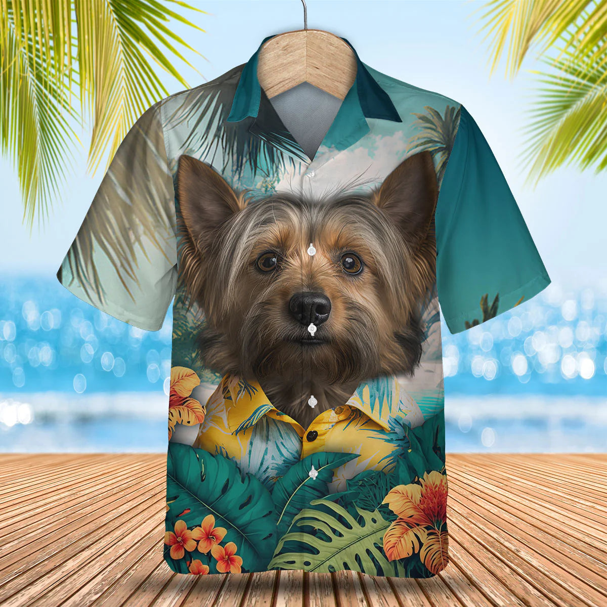 Silky Terrier - 3D Tropical Hawaiian Shirt