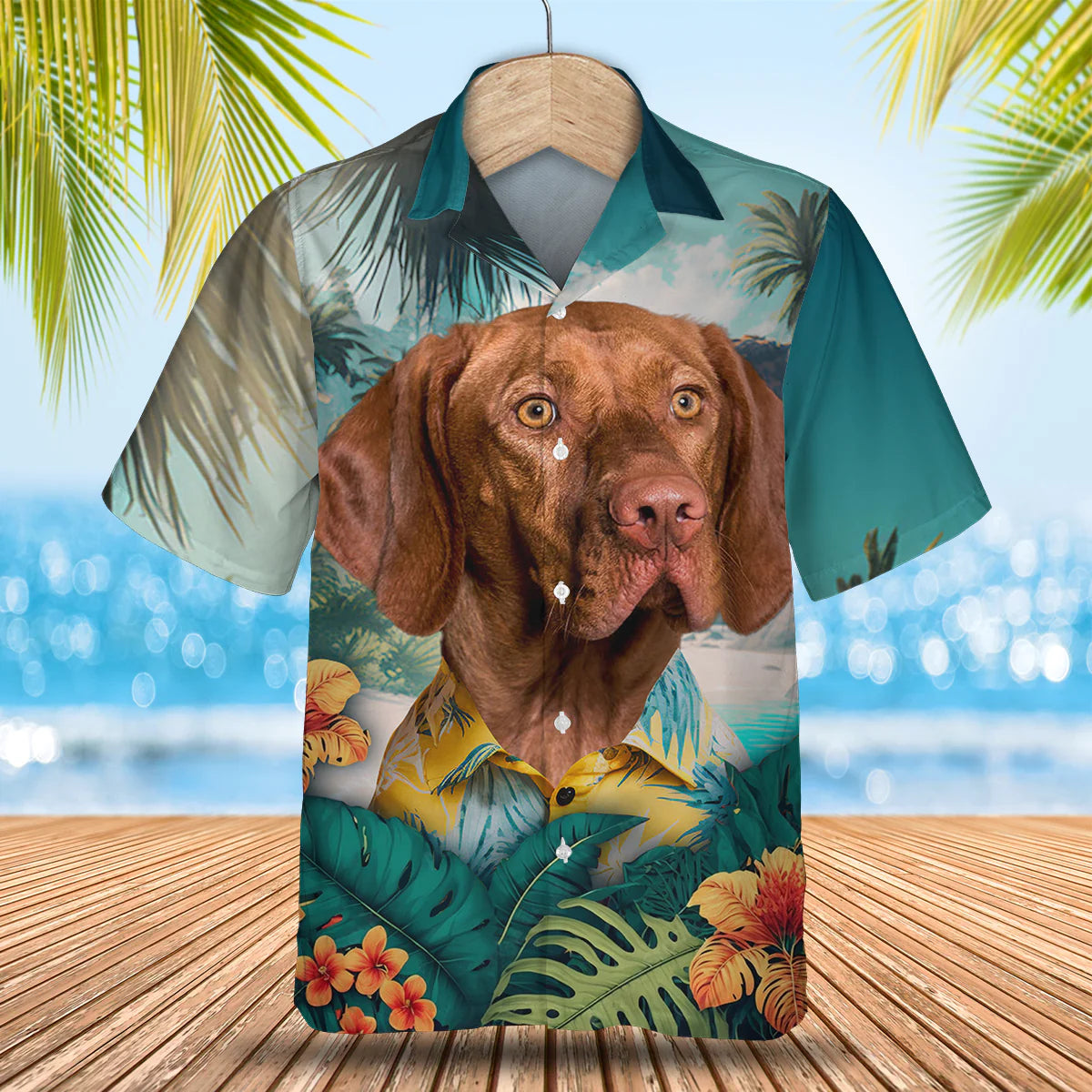 Vizsla - 3D Tropical Hawaiian Shirt