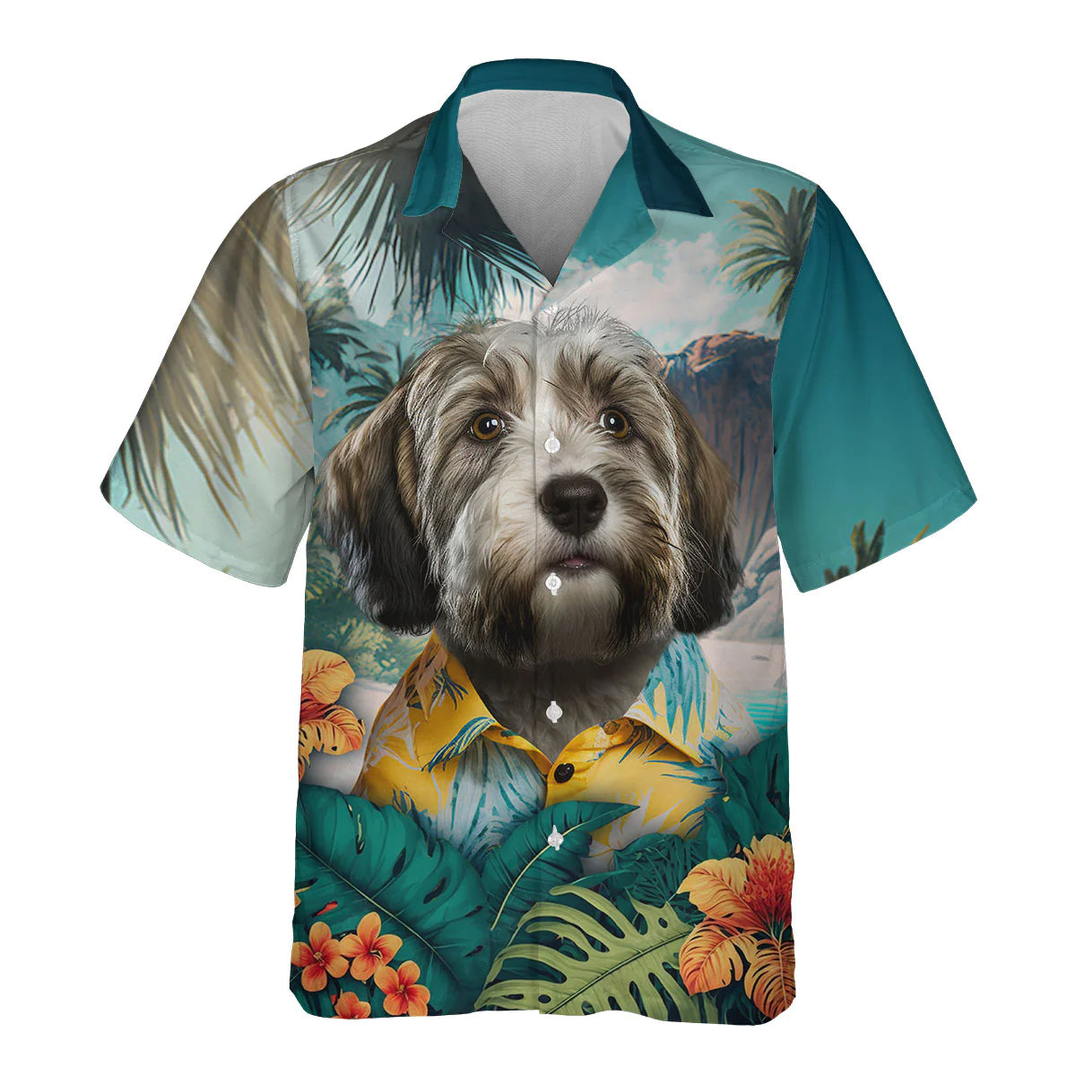 Petit Basset Griffon Vendeen - 3D Tropical Hawaiian Shirt