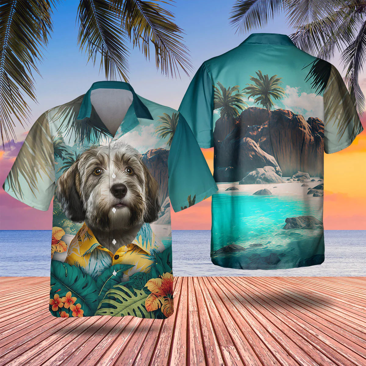 Petit Basset Griffon Vendeen - 3D Tropical Hawaiian Shirt