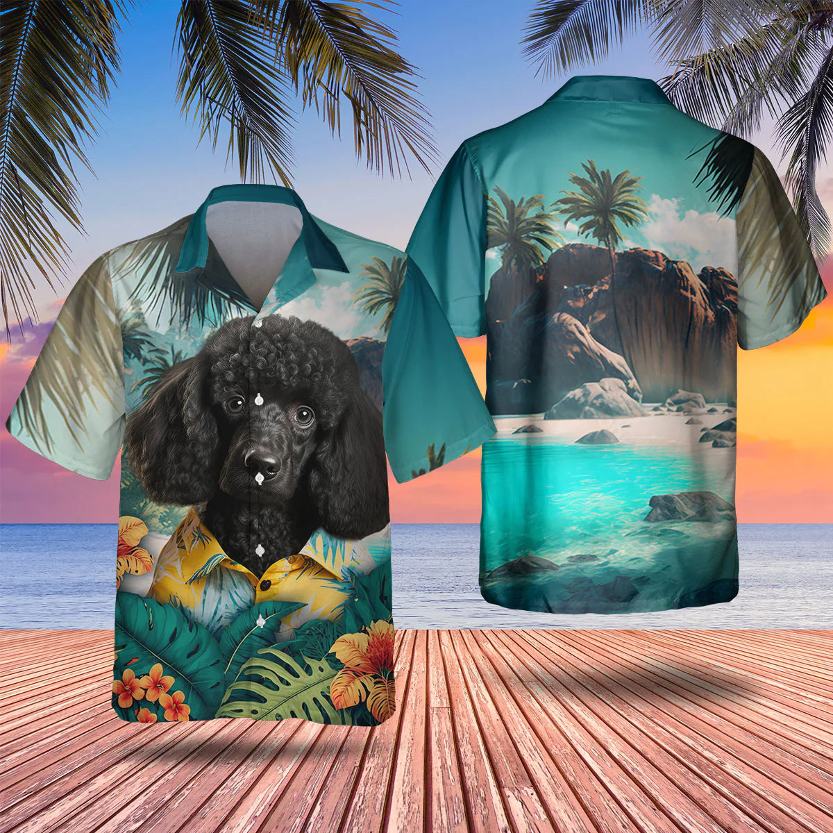 Poodle - 3D Tropical Hawaiian Shirt