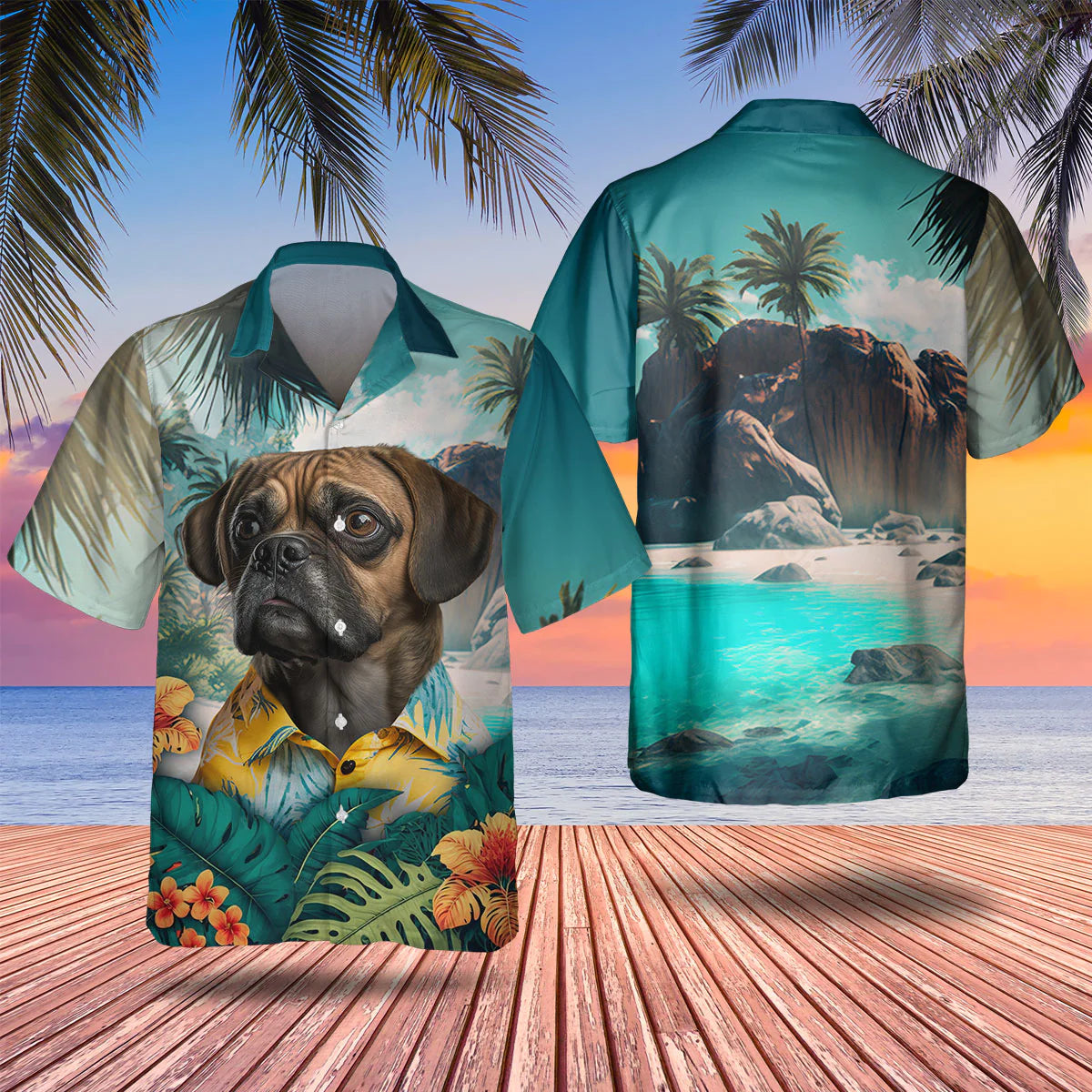 Puggle - 3D Tropical Hawaiian Shirt