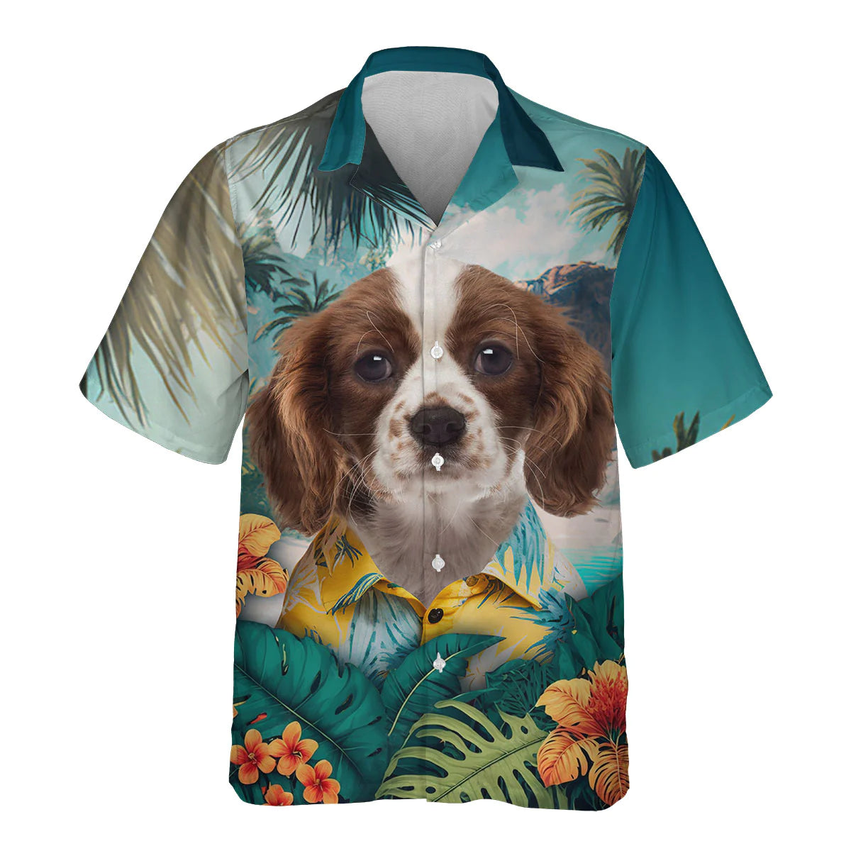 Cavalier King Charles Spaniel - 3D Tropical Hawaiian Shirt