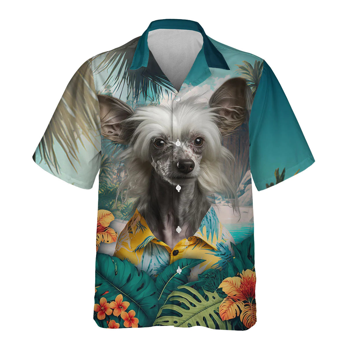 Chinese Crested - 3D Tropical Hawaiian Shirt