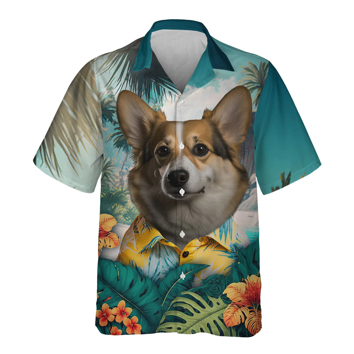 Pembroke Welsh Corgi - 3D Tropical Hawaiian Shirt