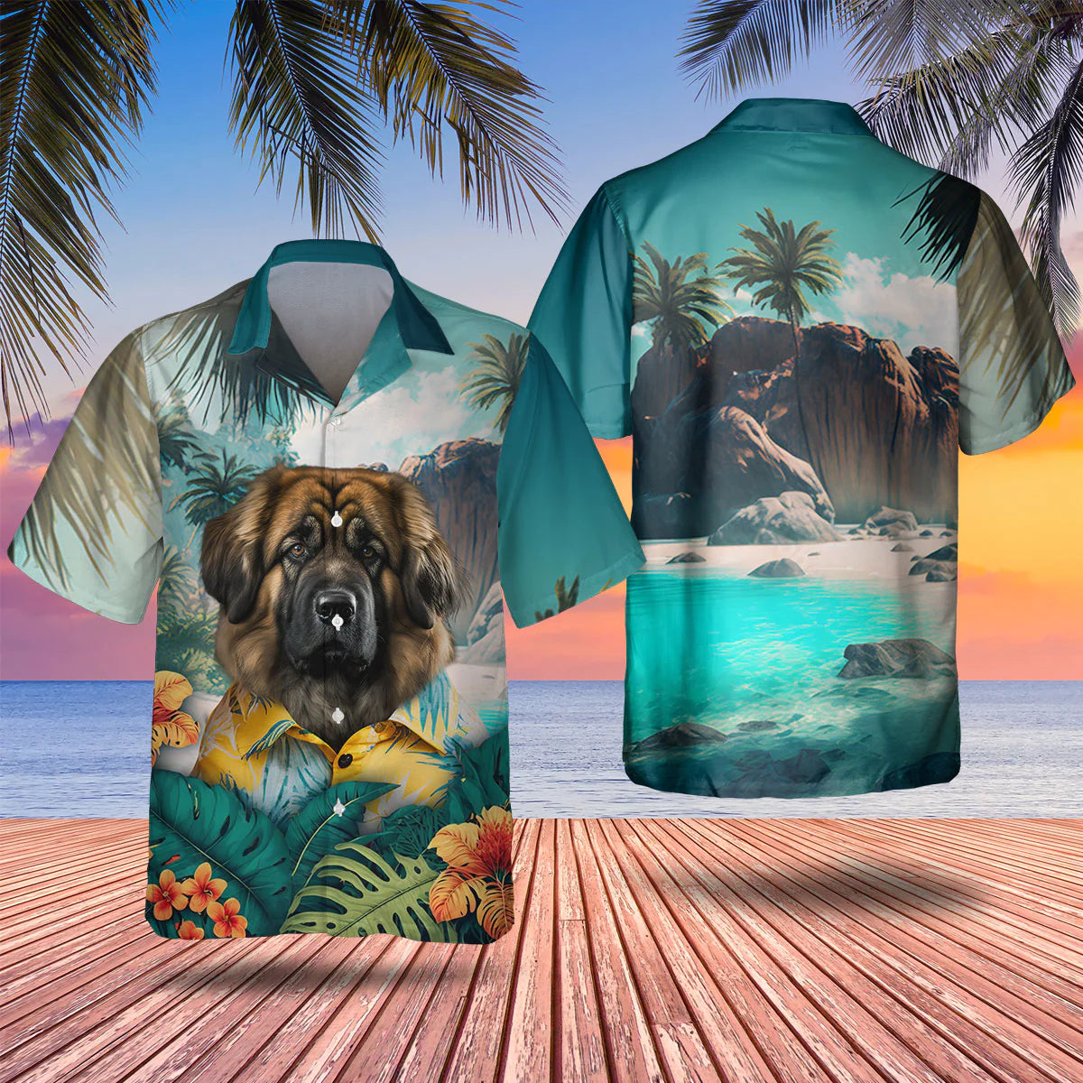Leonberger - 3D Tropical Hawaiian Shirt