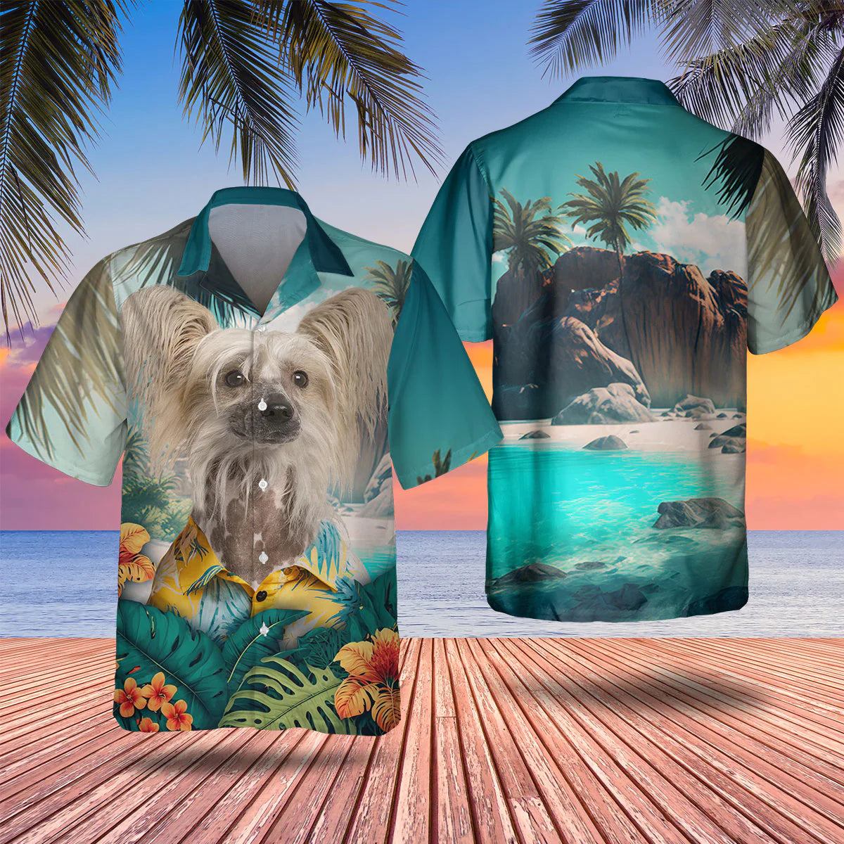 Chinese Crested - 3D Tropical Hawaiian Shirt