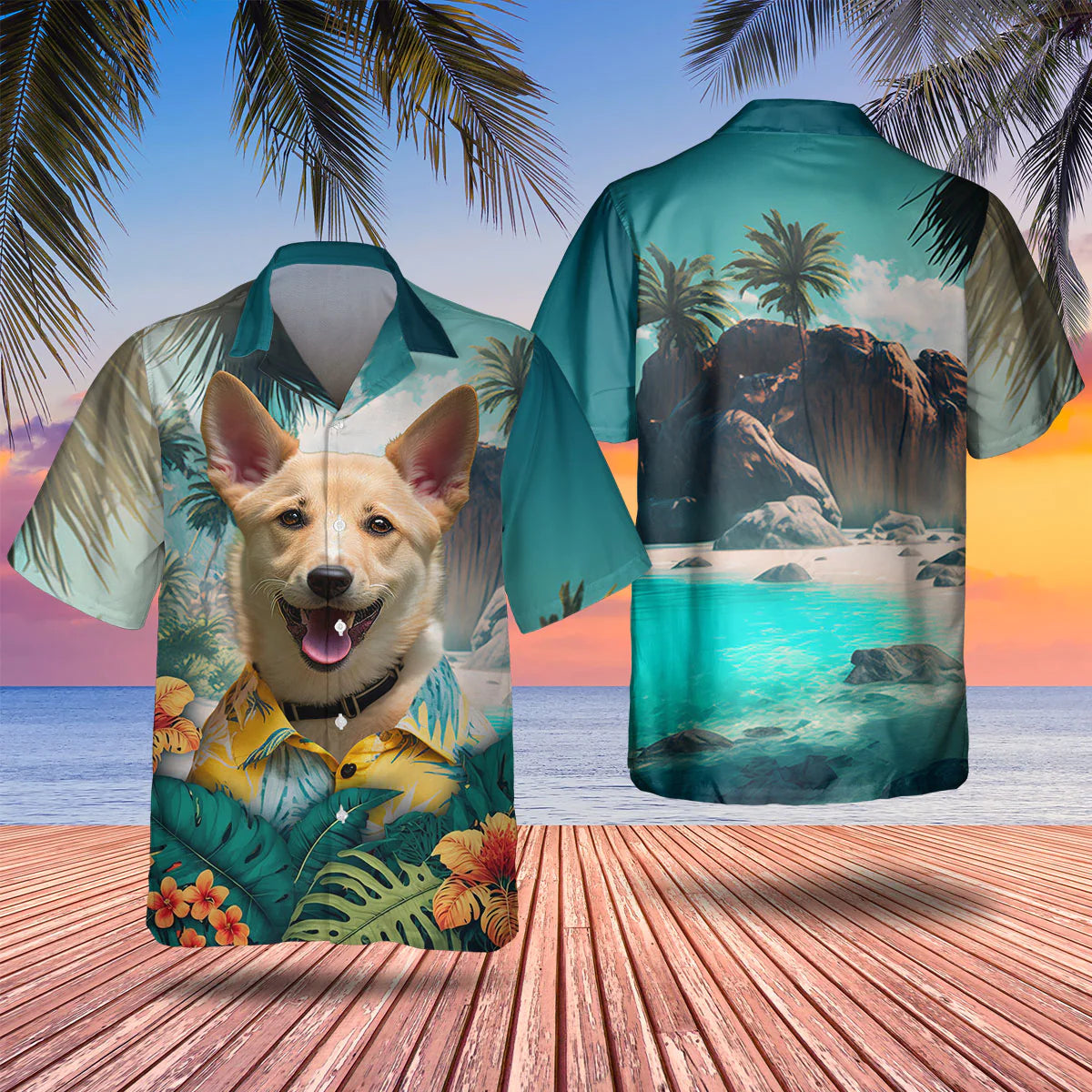 Carolina Dog AI - 3D Tropical Hawaiian Shirt