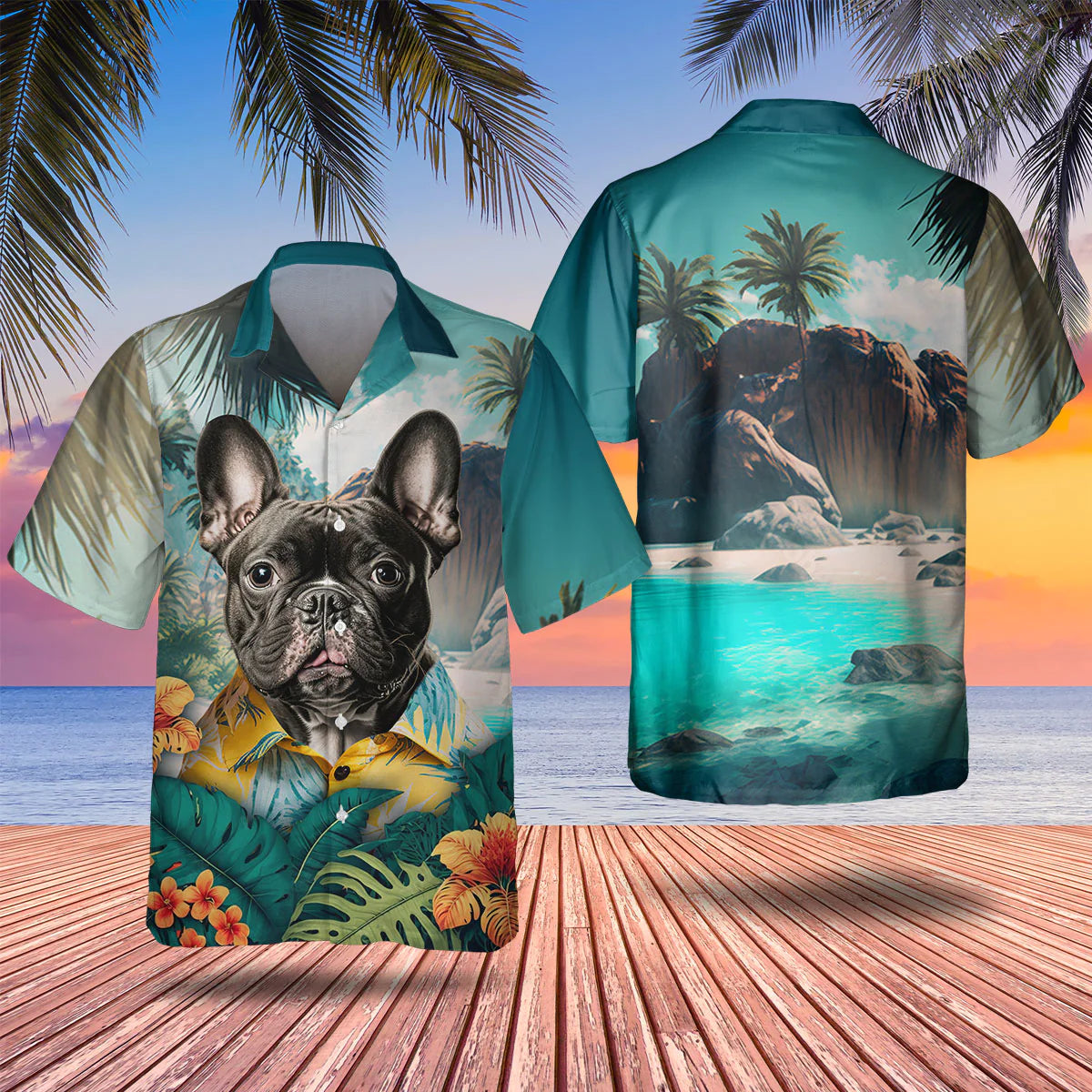 French Bulldog - 3D Tropical Hawaiian Shirt
