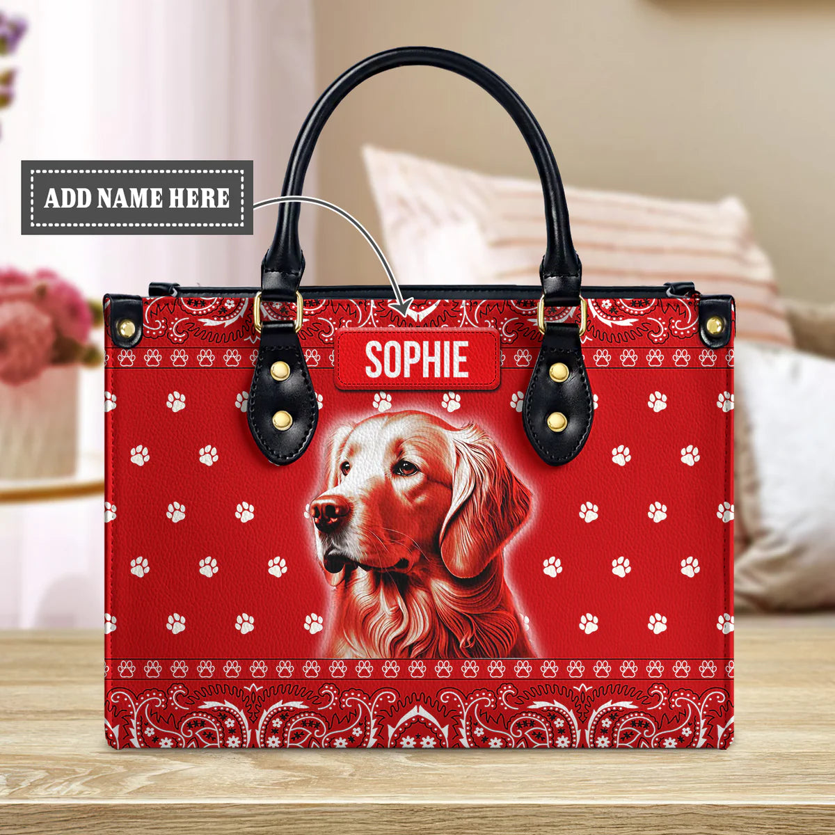 Goldeme Paisley Bandana Pattern Leather bag