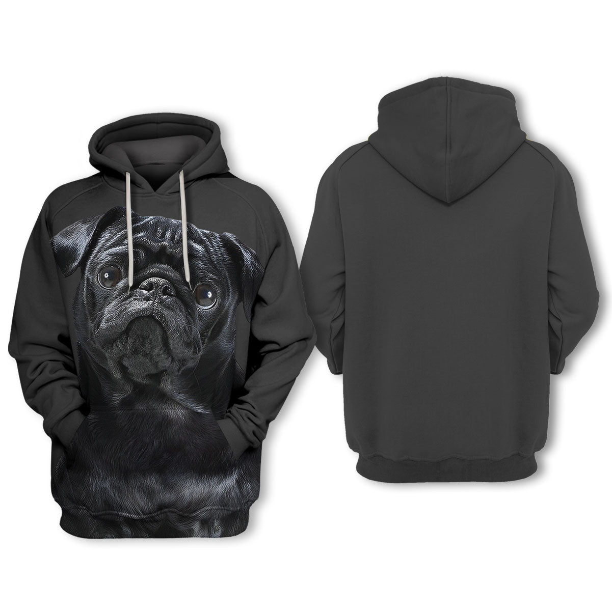 Pug Color Black- Unisex 3D Graphic Hoodie