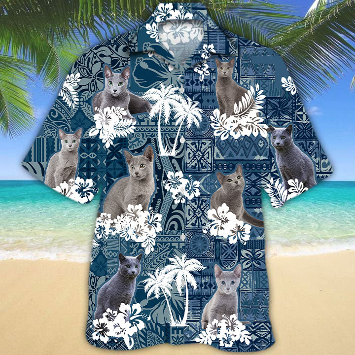 Russian Blue Hawaiian Shirt TD01