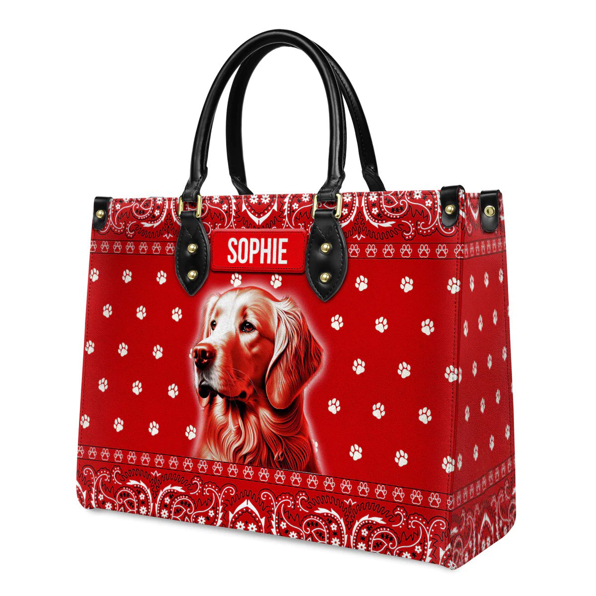 Goldeme Paisley Bandana Pattern Leather bag