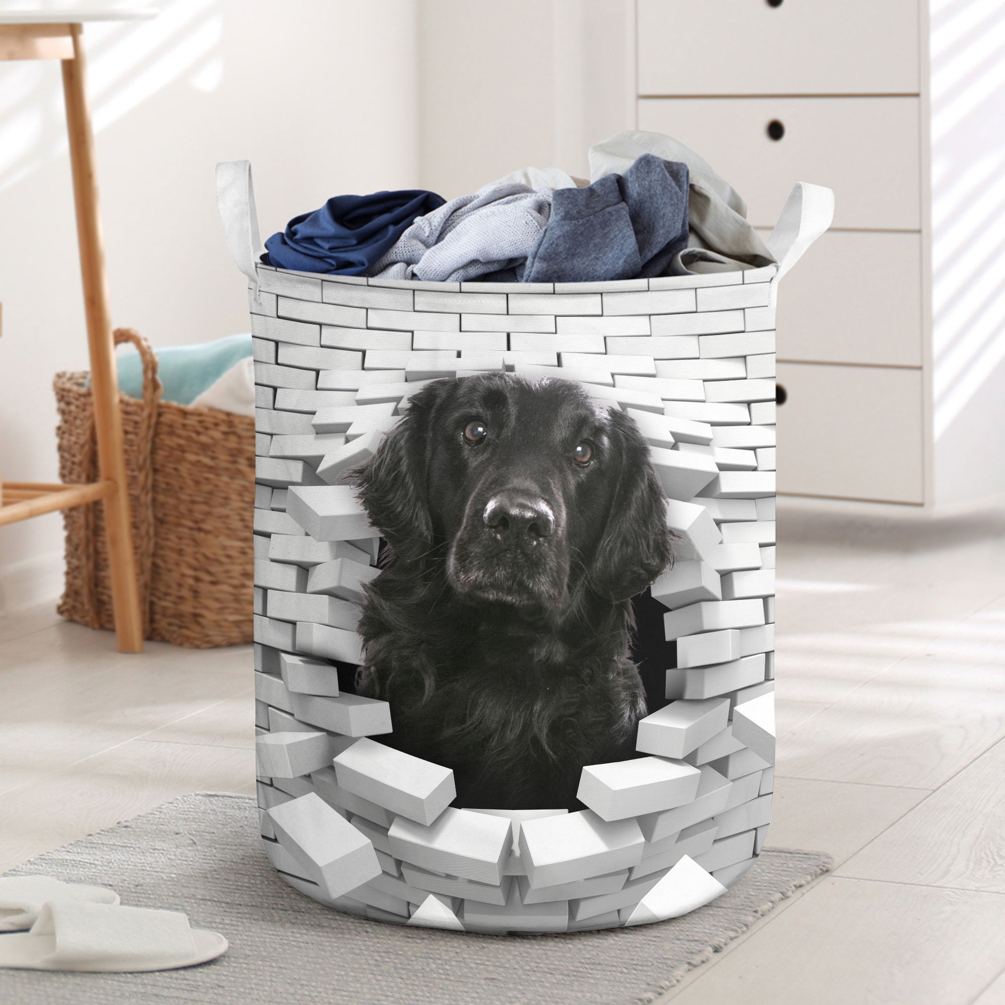 Finnish Lapphund - In The Hole Of Wall Pattern Laundry Basket