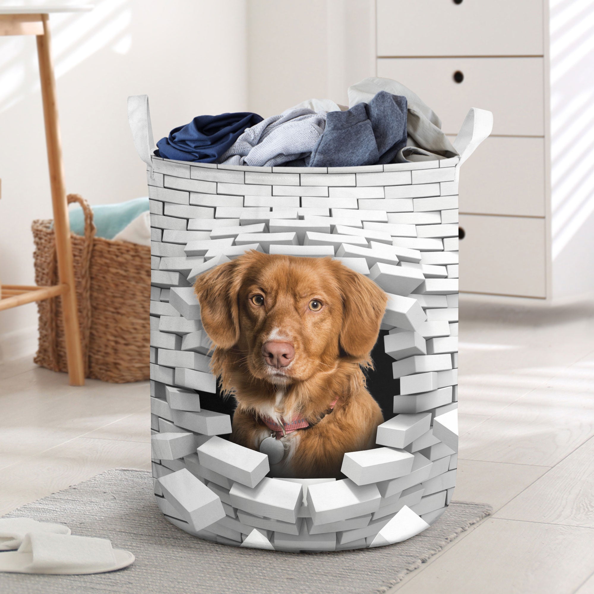 Nova Scotia Duck Tolling Retriever - In The Hole Of Wall Pattern Laundry Basket