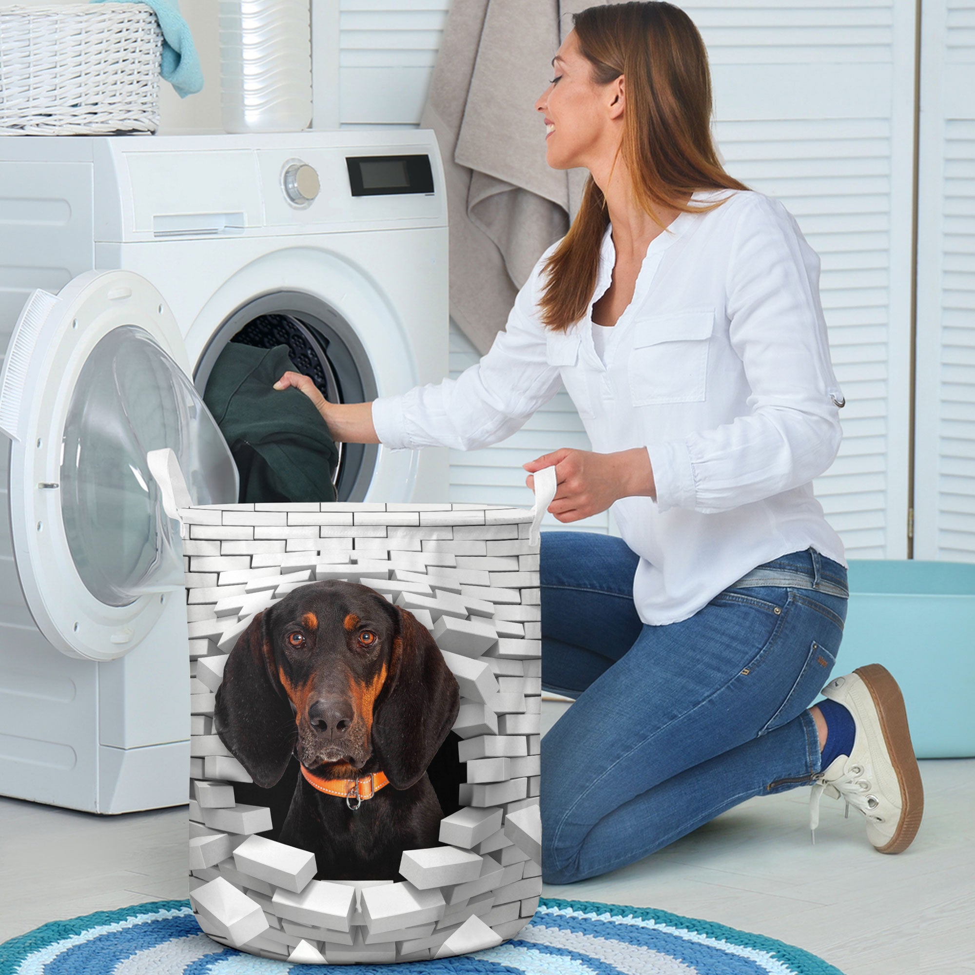 Coonhound - In The Hole Of Wall Pattern Laundry Basket