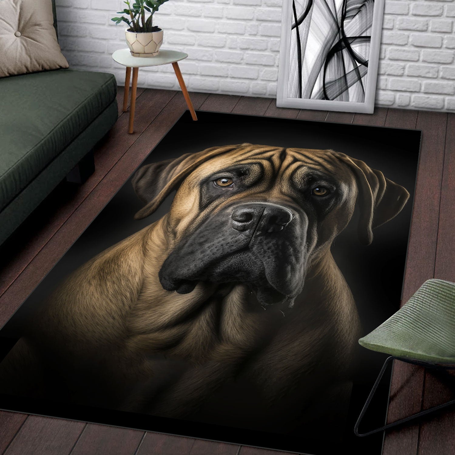 Boerboel 3D Portrait Area Rug
