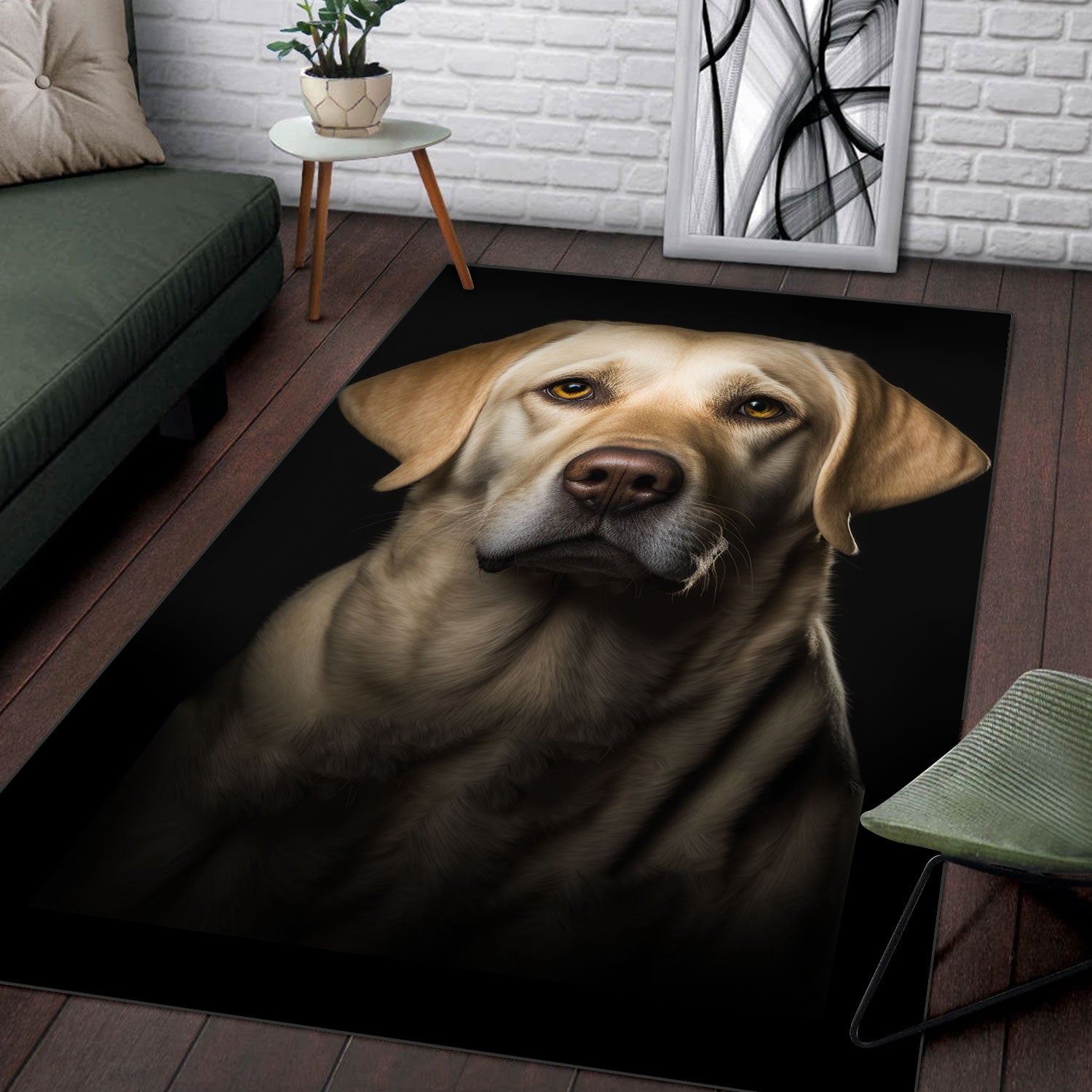 Labrador Retriever 2 3D Portrait Area Rug