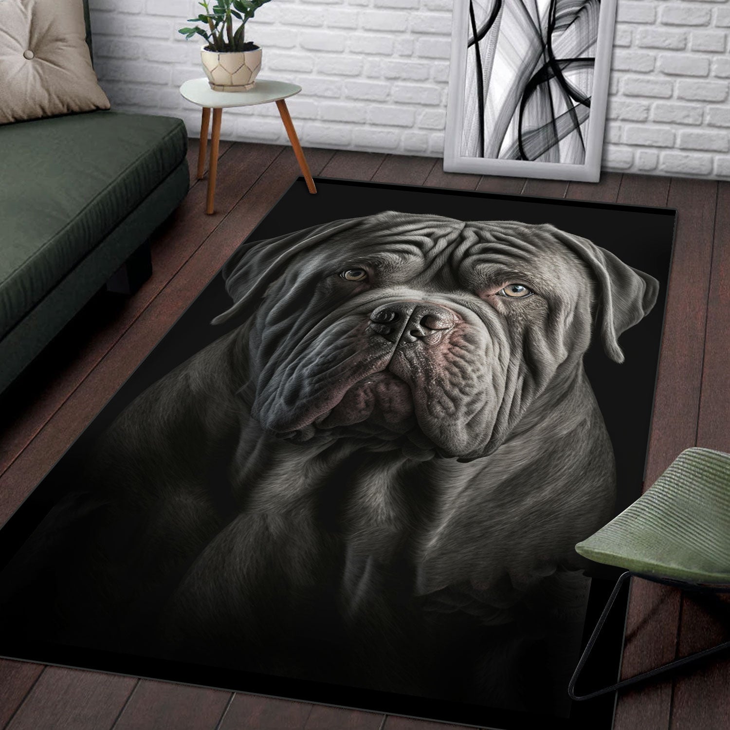 Neapolitan Mastiff 3D Portrait Area Rug