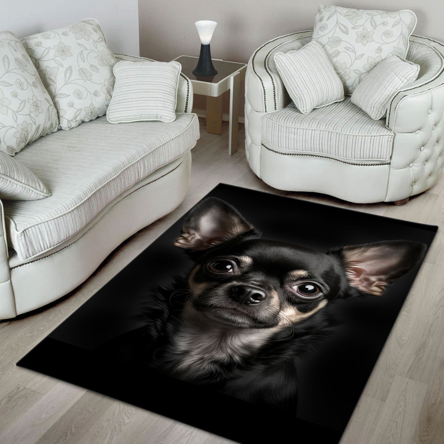 Chihuahua 4 3D Portrait Area Rug
