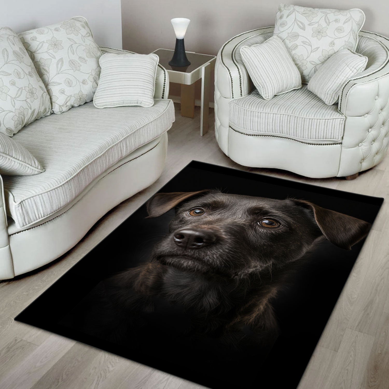 Patterdale Terrier 3D Portrait Area Rug