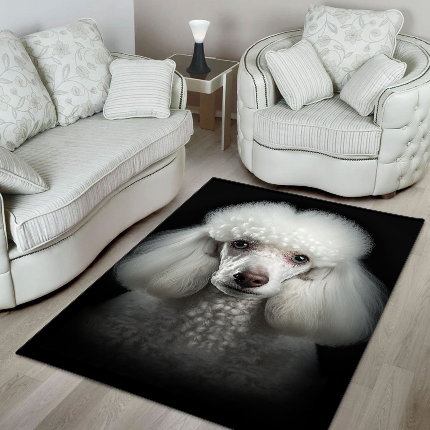Poodle 1 3D Portrait Area Rug