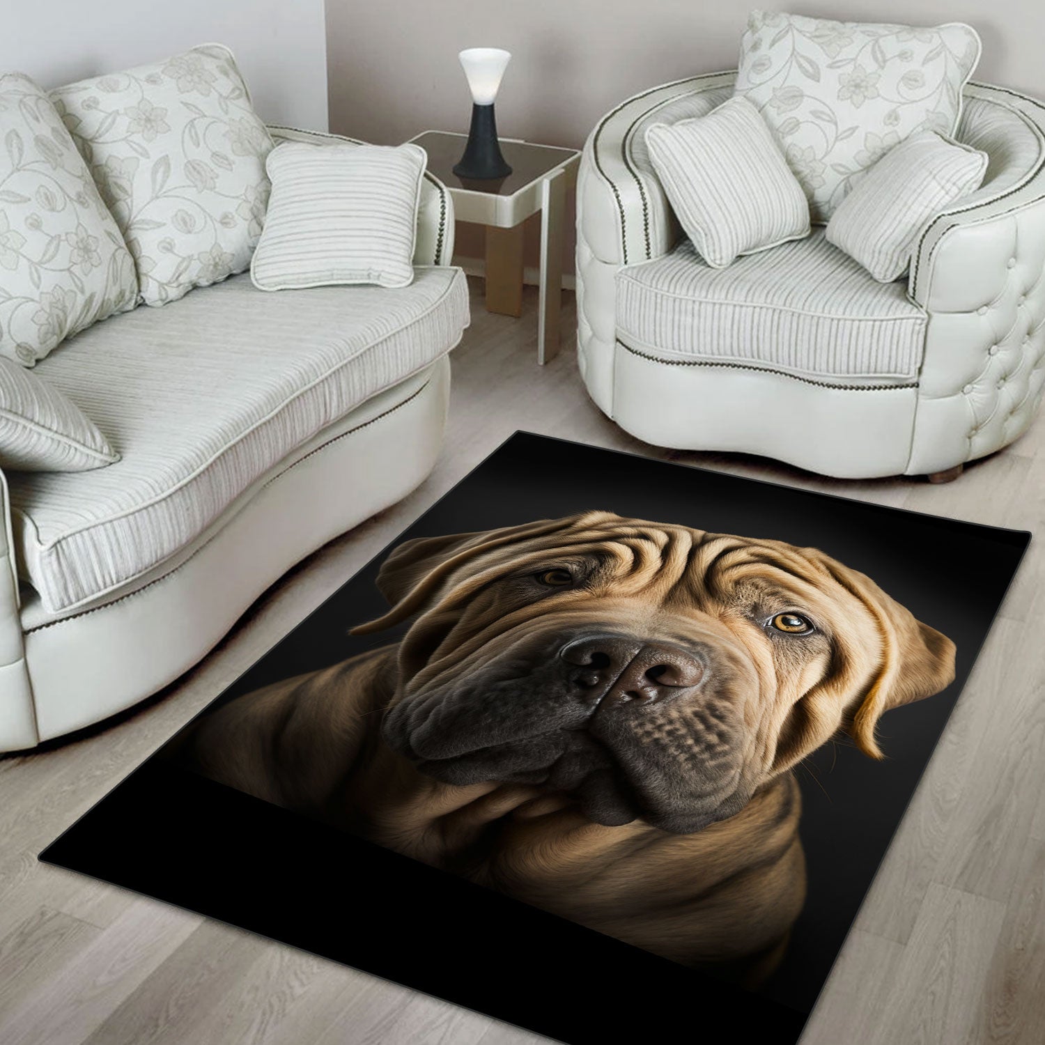 Shar Pei 3D Portrait Area Rug