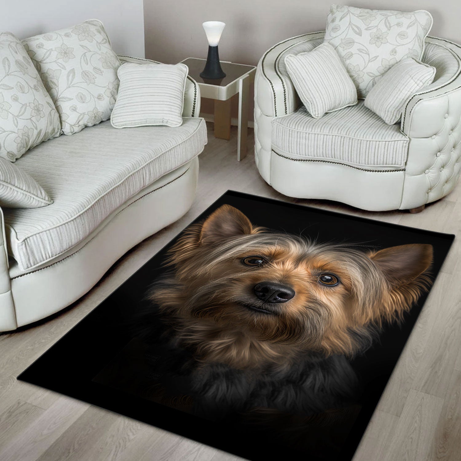 Silky Terrier 3D Portrait Area Rug